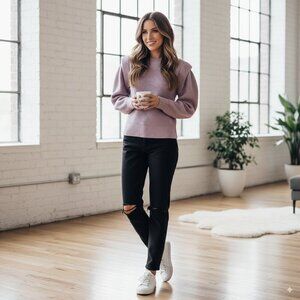 ASTR THE LABEL Romina Ribbed Crewneck Pullover Sweater Size XL NWT